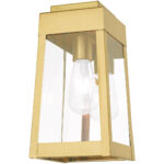 6.25 inch 1 Light Satin Brass Outdoor Post Top Lantern with Clear Glass Shade-Lighting LumensLantern