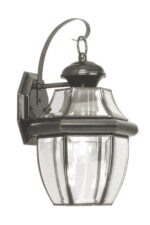 8.5 inch 1 Light Black Outdoor Wall Lantern Pendant Lighting Fixture with Clear Beveled Glass Shade-Lighting LumensLantern