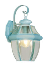 8.5 inch 1 Light Verdigris Outdoor Wall Lantern Pendant Lighting Fixture with Clear Beveled Glass Shade-Lighting LumensLantern