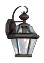 8.5 inch 1 Light Black Outdoor Wall Lantern Pendant Lighting Fixture with Clear Beveled Glass Shade-Lighting LumensLantern