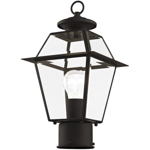 7.5 inch 1 Light Black Outdoor Post Lantern Pendant Lighting Fixture with Clear Beveled Glass Shade-Lighting LumensLantern