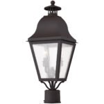 10.5 inch 3 Light VPW Outdoor Wall Lantern Pendant Lighting Fixture with Seeded Glass Shade-Lighting LumensLantern