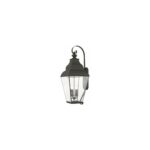 13.75 inch 4 Light Black Outdoor Wall Lantern Pendant Lighting Fixture with Clear Beveled Glass Shade-Lighting LumensLantern