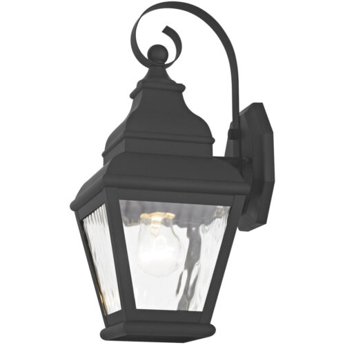 6.5 inch 1 Light Black Outdoor Wall Lantern Pendant Lighting Fixture with Clear Water Glass Shade-Lighting LumensLantern