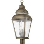 13.75 inch 4 Light VPW Outdoor Wall Lantern Pendant Lighting Fixture with Clear Water Glass Shade-Lighting LumensLantern