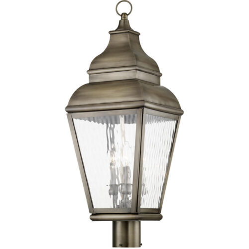 13.75 inch 4 Light VPW Outdoor Wall Lantern Pendant Lighting Fixture with Clear Water Glass Shade-Lighting LumensLantern