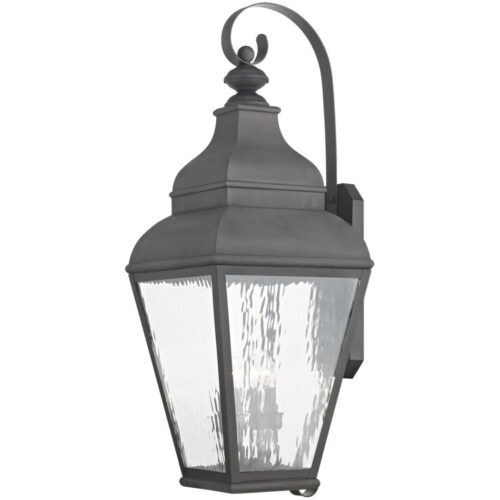 10 inch 3 Light VPW Outdoor Chain Lantern Pendant Lighting Fixture with Clear Water Glass Shade-Lighting LumensLantern