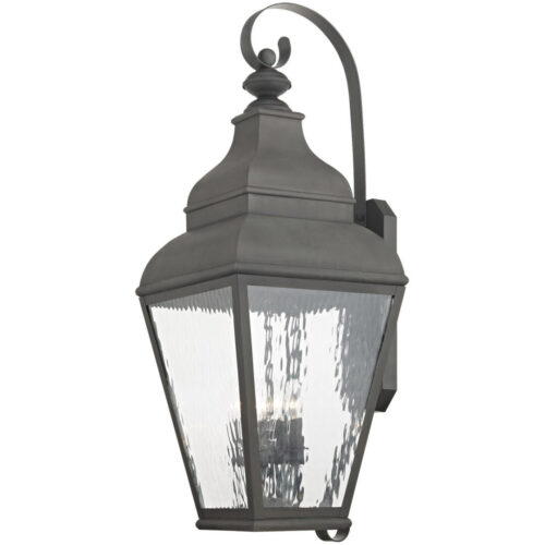 10 inch 3 Light VPW Outdoor Chain Lantern Pendant Lighting Fixture with Clear Water Glass Shade-Lighting LumensLantern