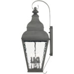 10 inch 3 Light VPW Outdoor Chain Lantern Pendant Lighting Fixture with Clear Water Glass Shade-Lighting LumensLantern