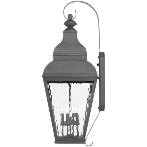 10 inch 3 Light VPW Outdoor Chain Lantern Pendant Lighting Fixture with Clear Water Glass Shade-Lighting LumensLantern