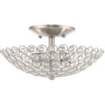 8 inch 2 Light Bronze Chain Hang/Ceiling Light fixture with Seeded Glass Shade-Lighting LumensChandeliers