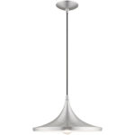 1 Light Nordic Gray Mini Pendant with Nordic Gray Metal Shade with Same Finish Inside Shade-Lighting LumensPendant Lights