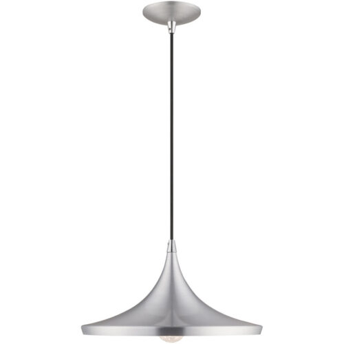 1 Light Nordic Gray Mini Pendant with Nordic Gray Metal Shade with Same Finish Inside Shade-Lighting LumensPendant Lights