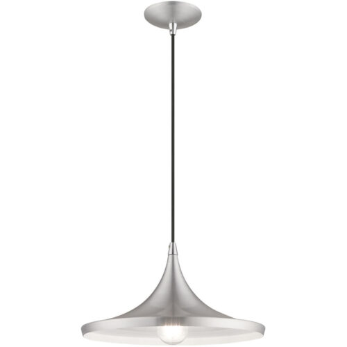 1 Light Nordic Gray Mini Pendant with Nordic Gray Metal Shade with Same Finish Inside Shade-Lighting LumensPendant Lights