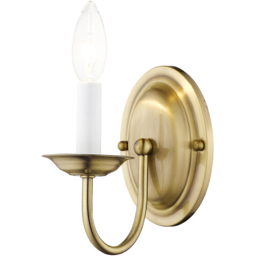 4.25 inch 1 Light Antique Brass Wall Sconce with Steel base material-Lighting LumensWall Sconces