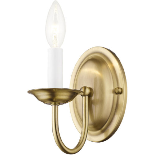 4.25 inch 1 Light Antique Brass Wall Sconce with Steel base material-Lighting LumensWall Sconces