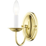 4.25 inch 1 Light Polished Brass Wall Sconce with Steel base material-Lighting LumensWall Sconces