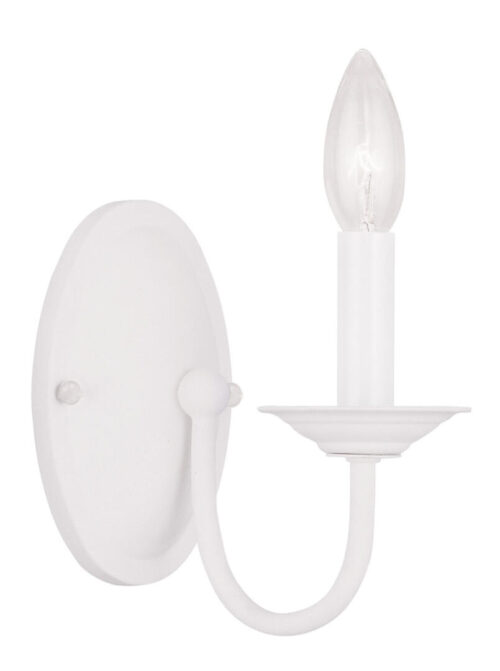 4.25 inch 1 Light White Wall Sconce with Steel base material-Lighting LumensWall Sconces