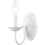 4.25 inch 1 Light White Wall Sconce with Steel base material-Lighting LumensWall Sconces