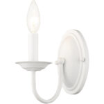 4.25 inch 1 Light White Wall Sconce with Steel base material-Lighting LumensWall Sconces