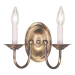 9.75 inch 2 Light Antique Brass Wall Sconce with Steel base material-Lighting LumensWall Sconces