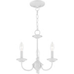 3 Light White Mini Chandelier with Steel base material-Lighting LumensChandeliers