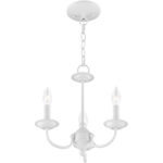 3 Light White Mini Chandelier with Steel base material-Lighting LumensChandeliers