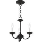 3 Light Black Mini Chandelier with Steel base material-Lighting LumensChandeliers