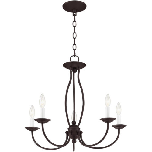 5 Light Bronze Chandelier with Steel base material-Lighting LumensChandeliers