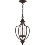 3 Light Bronze Chain Hang/Ceiling Light fixture with Steel base material-Lighting LumensFlush Mount Ceiling Lights