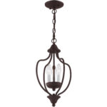 3 Light Bronze Chain Hang/Ceiling Light fixture with Steel base material-Lighting LumensFlush Mount Ceiling Lights