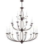 24 Light Bronze Chandelier with Steel base material-Lighting LumensChandeliers