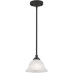 1 Light Black Mini Pendant with White Alabaster Glass Shade-Lighting LumensPendant Lights