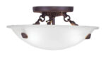 3 Light Bronze Ceiling Light fixture with Steel base material-Lighting LumensFlush Mount Ceiling Lights