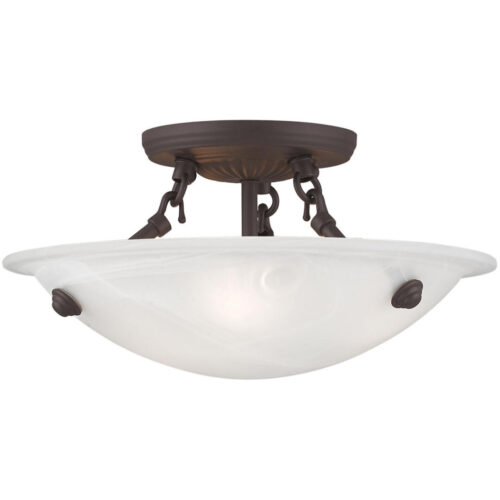 3 Light Bronze Ceiling Light fixture with Steel base material-Lighting LumensFlush Mount Ceiling Lights