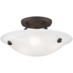 3 Light Bronze Ceiling Light fixture with Steel base material-Lighting LumensFlush Mount Ceiling Lights