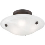 3 Light Bronze Ceiling Light fixture with Steel base material-Lighting LumensFlush Mount Ceiling Lights