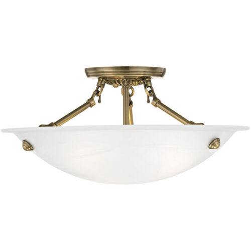 3 Light Antique Brass Ceiling Light fixture with Steel base material-Lighting LumensFlush Mount Ceiling Lights