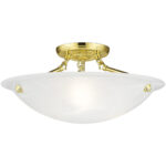 3 Light Polished Brass Ceiling Light fixture with Steel base material-Lighting LumensFlush Mount Ceiling Lights