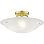 3 Light Polished Brass Ceiling Light fixture with Steel base material-Lighting LumensFlush Mount Ceiling Lights