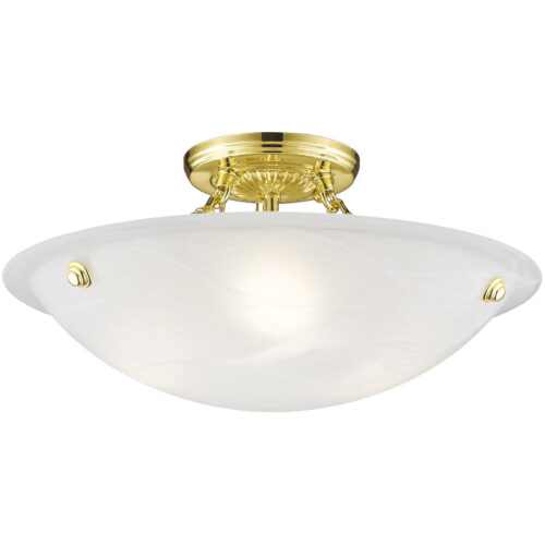 3 Light Polished Brass Ceiling Light fixture with Steel base material-Lighting LumensFlush Mount Ceiling Lights