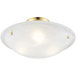 3 Light Polished Brass Ceiling Light fixture with Steel base material-Lighting LumensFlush Mount Ceiling Lights