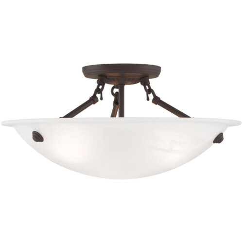 3 Light Bronze Ceiling Light fixture with Steel base material-Lighting LumensFlush Mount Ceiling Lights