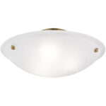 3 Light Antique Brass Ceiling Light fixture with White Alabaster Glass Shade-Lighting LumensFlush Mount Ceiling Lights