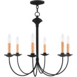 6 Light Black Chandelier with Steel base material-Lighting LumensChandeliers