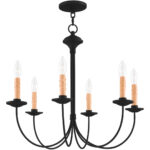 6 Light Black Chandelier with Steel base material-Lighting LumensChandeliers