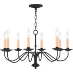 8 Light Black Chandelier with Steel base material-Lighting LumensChandeliers