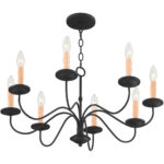 8 Light Black Chandelier with Steel base material-Lighting LumensChandeliers