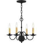 12 inch 4 Light Black Wall Sconce with Steel base material-Lighting LumensWall Sconces