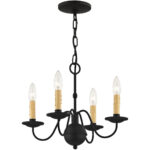 12 inch 4 Light Black Wall Sconce with Steel base material-Lighting LumensWall Sconces